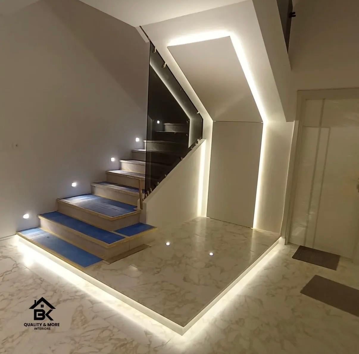 Lit Stair & Glass Balustrade