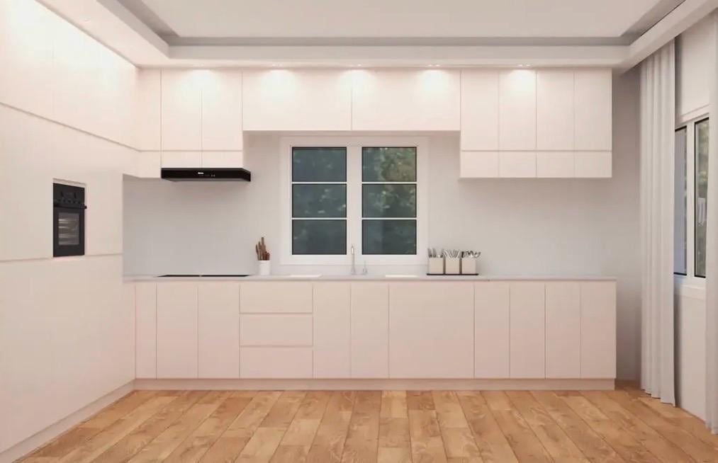 Kitchen Along the Window Wall